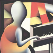 ピアノプレーヤー – Airbrush Art シール (正面)