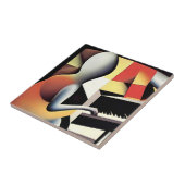 ピアノプレーヤー – Airbrush Art タイル (側面)