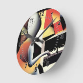 ピアノプレーヤー – Airbrush Art ラウンド壁時計 (傾斜)