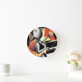 ピアノプレーヤー – Airbrush Art ラウンド壁時計 (ホーム)