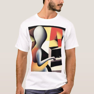 ピアノプレーヤー – Airbrush Art Tシャツ