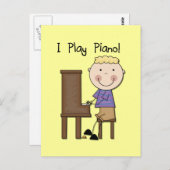 ピアノプレーヤーTシャツとギフト ポストカード (正面/裏面)