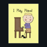 ピアノプレーヤーTシャツとギフト ポストカード<br><div class="desc">ピアノもしTシャツ、フード付、マグ、カード、マグネット、トートバッグ、キーホルダー、その他のピアノのデザインアイテムに読は「アイピアノ」と鍵で男性のステッキを描いた可愛いデザインが好き遊で。</div>