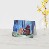 ピアノベアミュージカル空白のノテカードオリジナルアート カード (黄色い花)