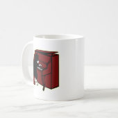 ピアノマグを遊んでいる猫 コーヒーマグカップ (正面左)