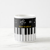 ピアノマグ-名前を個人化して下さい コーヒーマグカップ (中央)