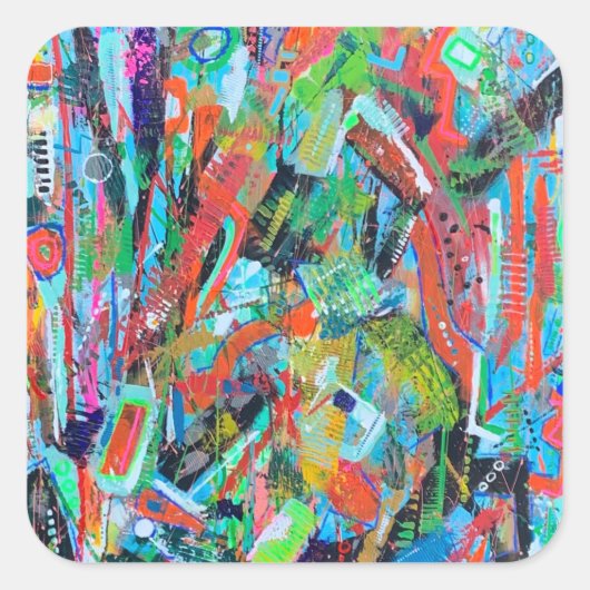 ピアノマンステッカー スクエアシール (正面)