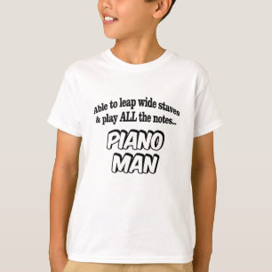ピアノマン-ミュージックスーパーヒーロー Tシャツ