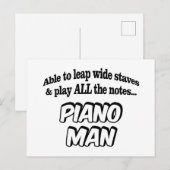 ピアノマン - 音楽のスーパーヒーロー ポストカード (正面/裏面)