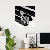 ピアノミュージカル記号 ポスター (ホームオフィス)