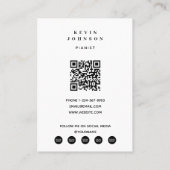 ピアノミュージシャンピアニスト写真ソーシャルメディア 名刺 (裏面)