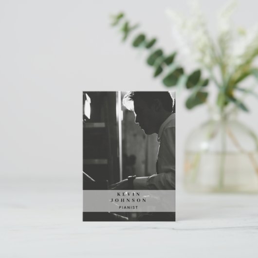 ピアノミュージシャンピアニスト写真ソーシャルメディア 名刺 (スタンド正面)