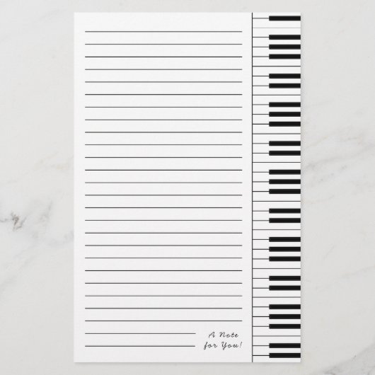 ピアノミュージシャン音楽先生 便箋 (裏面)