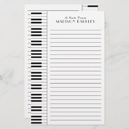 ピアノミュージシャン音楽先生 便箋 (正面/裏面)