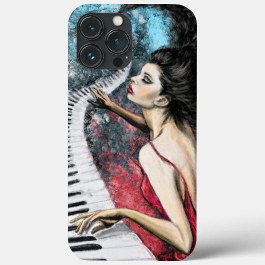 ピアノミュージックウーマンiPhoneケース Case-Mate iPhoneケース (裏面)