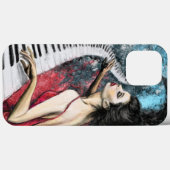 ピアノミュージックウーマンiPhoneケース Case-Mate iPhoneケース (裏面 (横))