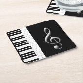 ピアノミュージックコースター スクエアペーパーコースター (アングル)