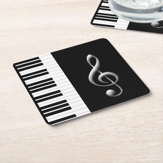 ピアノミュージックコースター スクエアペーパーコースター (アングル)