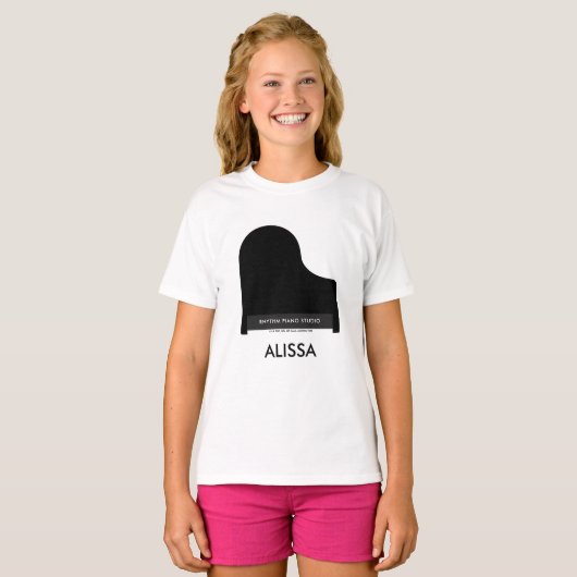 ピアノミュージックスタジオ先生奨学生 Tシャツ (正面フル)