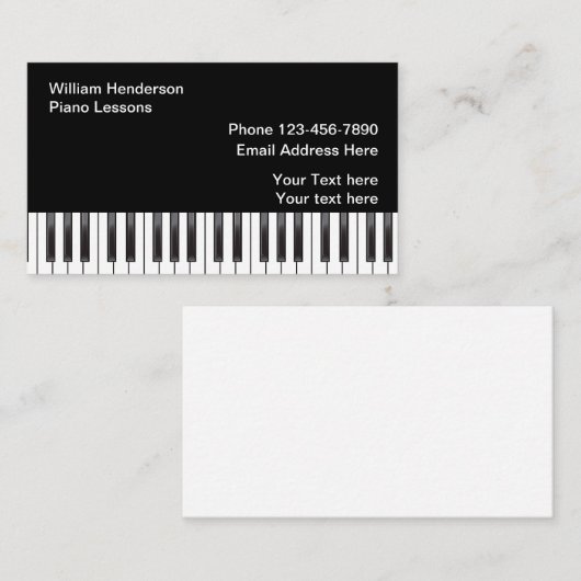 ピアノミュージックテーマ 名刺 (正面/裏面)