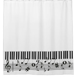 ピアノミュージックデザイン シャワーカーテン