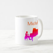 ピアノミュージックノートScript Name白黒Coffee M コーヒーマグカップ (正面右)