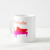 ピアノミュージックノートScript Name白黒Coffee M コーヒーマグカップ (正面左)