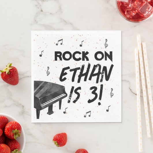 ピアノミュージックバースデーパーティー紙ナプキンス スタンダードランチョンナプキン (インサイチュ)