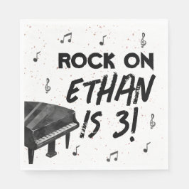 ピアノミュージックバースデーパーティー紙ナプキンス スタンダードランチョンナプキン