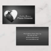 ピアノミュージックミニマルチューターハートカード 名刺 (正面/裏面)