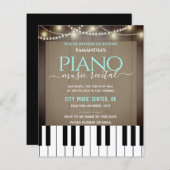 ピアノミュージックリサイタルフォーマル招待状ブラウン (正面/裏面)