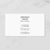 ピアノミュージック先生インストラクターエレガントモダン 名刺 (裏面)
