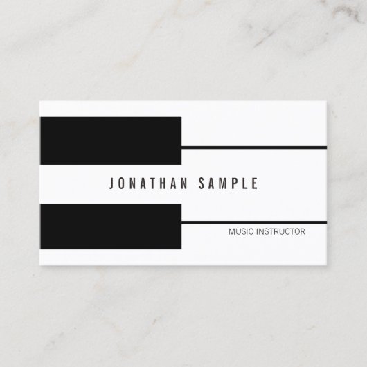 ピアノミュージック先生インストラクターエレガントモダン 名刺 (正面)