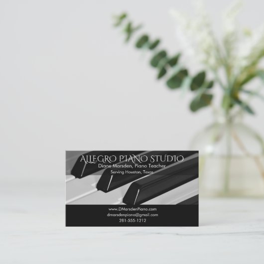 ピアノミュージック先生シンプルクラシック 名刺 (スタンド正面)