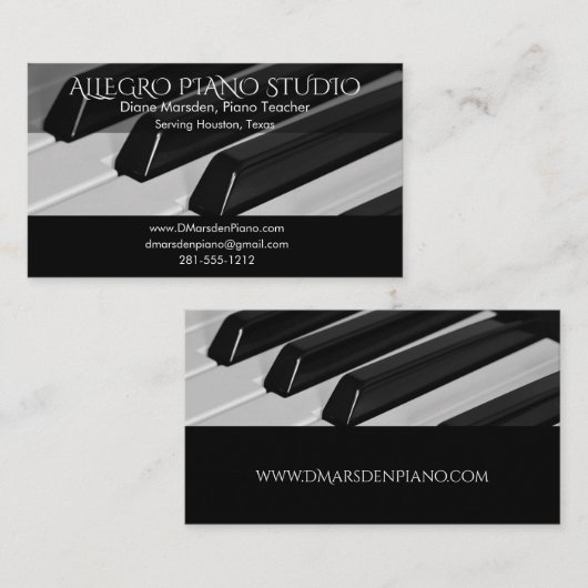 ピアノミュージック先生シンプルクラシック 名刺 (正面/裏面)