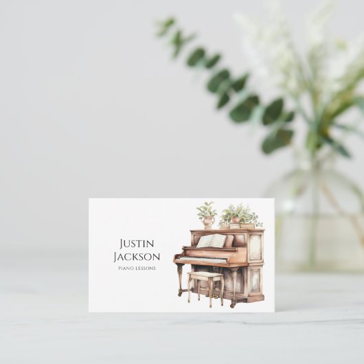 ピアノミュージック先生ミュージシャン 名刺 (スタンド正面)