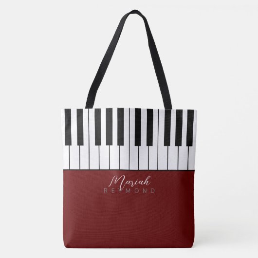 ピアノモダンオールオーバートートバッグ名入り トートバッグ (正面)