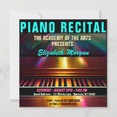 ピアノリサイタルモダンカラフルおもしろい 招待状 (正面)