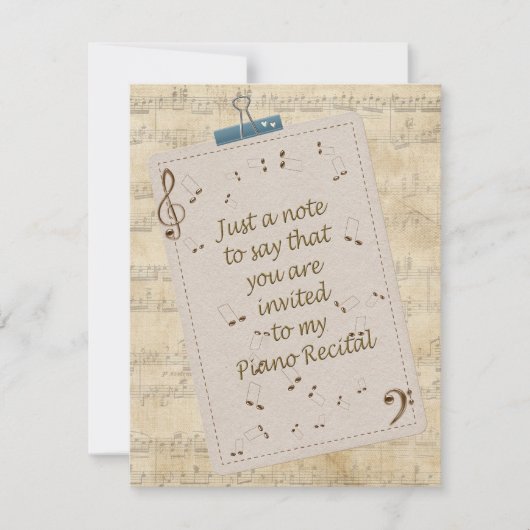 ピアノリサイタル招待状 招待状 (正面)