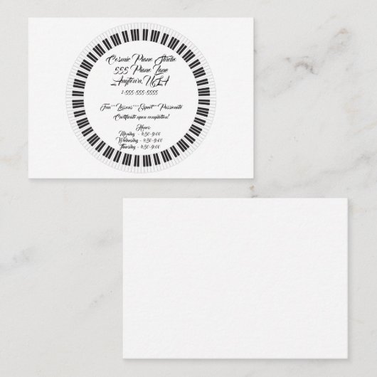 ピアノレッススタジオビジネスカード 名刺 (正面/裏面)