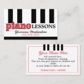 ピアノレッスピアノチューニングモダンデザインキーボード 名刺 (正面/裏面)