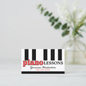 ピアノレッスピアノチューニングモダンデザインキーボード 名刺 (スタンド正面)