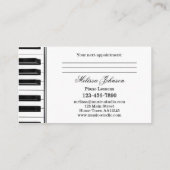 ピアノレッスミュージックアポイントメント名刺 予約カード (裏面)