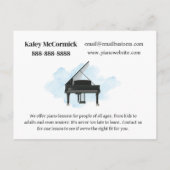 ピアノレッスミュージックフライヤーポストカード ポストカード (裏面)