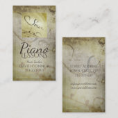 ピアノレッスミュージック先生クラシックオールドスタイル 名刺 (正面/裏面)