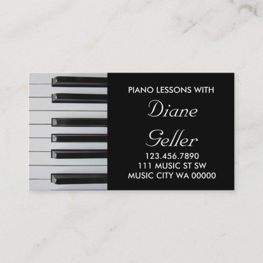 ピアノレッスミュージック先生名刺 名刺 (正面)