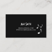 ピアノレッスンインストラクターMusic Studio Business Ca 名刺 (裏面)