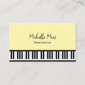 ピアノレッスンシンプルキーボードミュージカル黄 名刺 (正面)