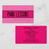 ピアノレッスンベビーとホットピンクビジネスカード 名刺 (正面/裏面)