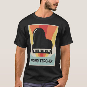 ピアノレッスンレトロピアノプレーヤー&ピアノ先生 Tシャツ